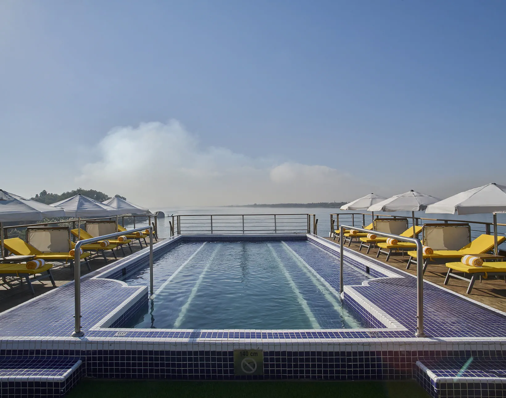 Sun deck of the The Oberoi Philae, Luxury Nile Cruiser Nile cruise